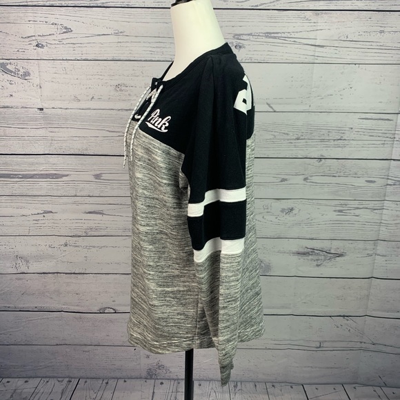 Victoria's Secret Pink Lace Up Varsity Crew - Picture 3 of 5
